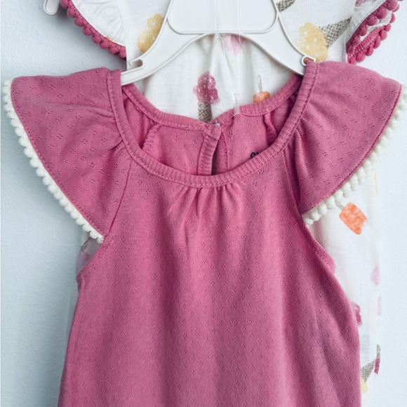 Chick Pea 2 Piece Set Rompers Summer Pink/Ice Cream Cones Size 3-6 Months NWT - Picture 4 of 15
